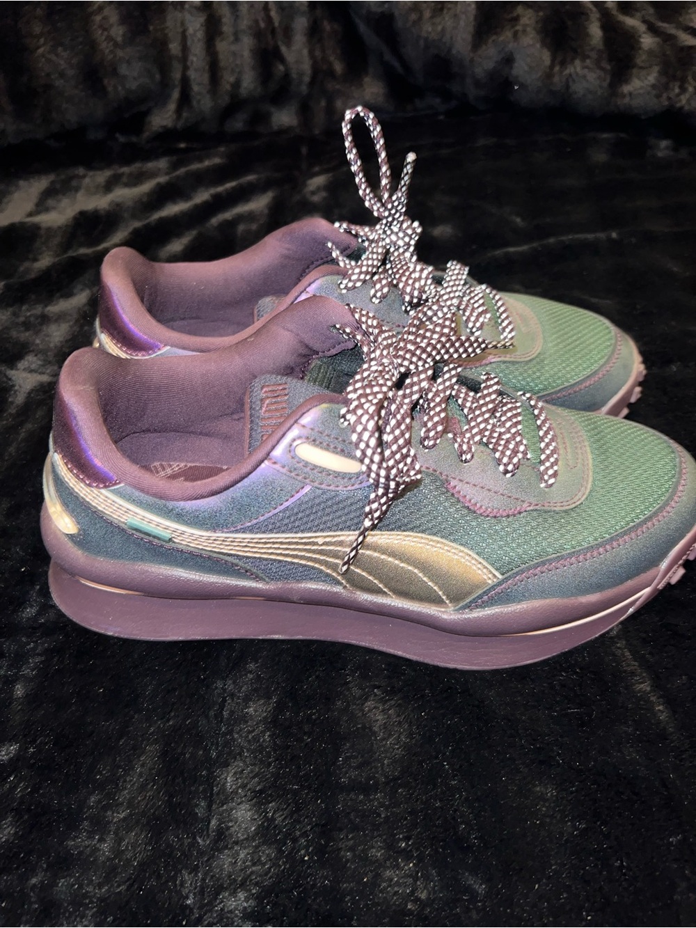 PUMA Style Rider Galactic Lace Up Womens Purple Sneakers Casual Shoes